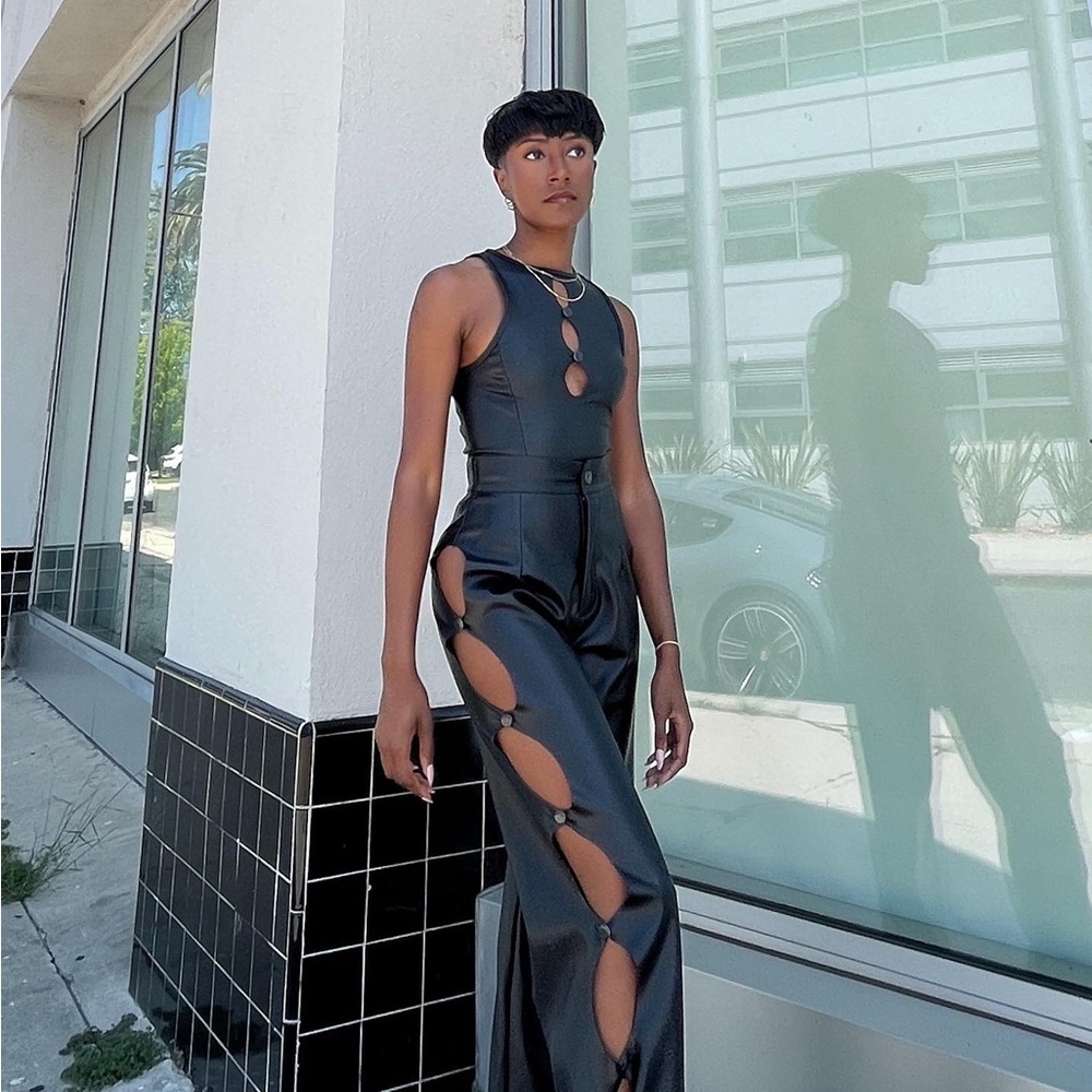Faux Leather Set with Cutouts